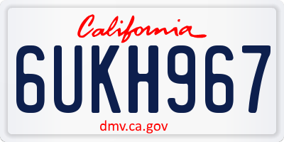 CA license plate 6UKH967