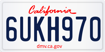 CA license plate 6UKH970