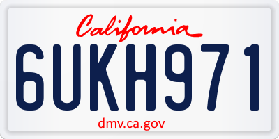 CA license plate 6UKH971