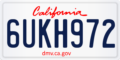 CA license plate 6UKH972