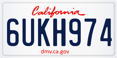 CA license plate 6UKH974