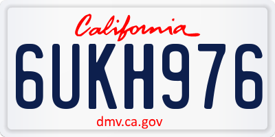 CA license plate 6UKH976