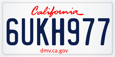 CA license plate 6UKH977