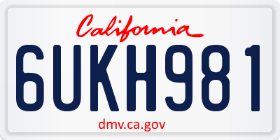 CA license plate 6UKH981