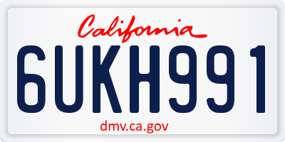 CA license plate 6UKH991
