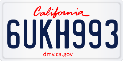 CA license plate 6UKH993