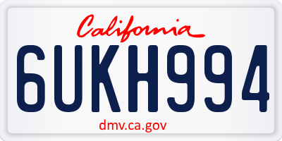 CA license plate 6UKH994