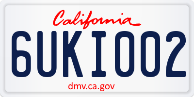 CA license plate 6UKI002