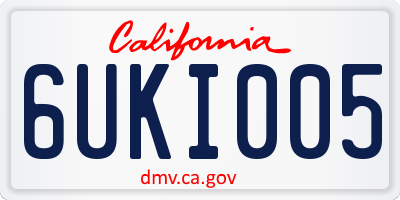 CA license plate 6UKI005