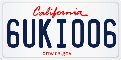 CA license plate 6UKI006