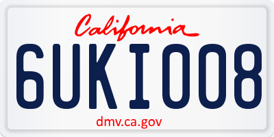 CA license plate 6UKI008