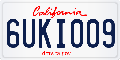 CA license plate 6UKI009