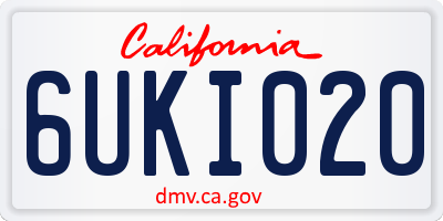 CA license plate 6UKI020