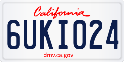 CA license plate 6UKI024