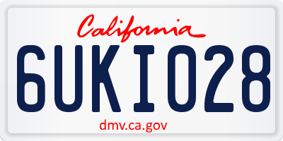CA license plate 6UKI028