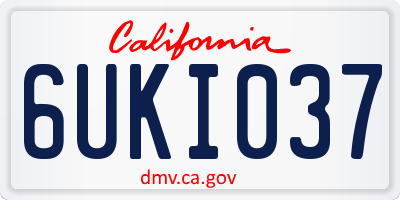 CA license plate 6UKI037