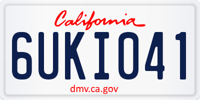 CA license plate 6UKI041