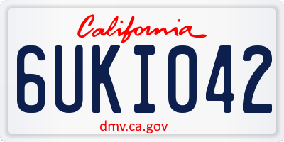CA license plate 6UKI042