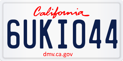 CA license plate 6UKI044