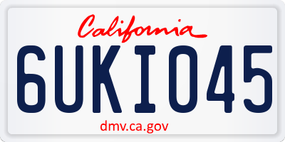 CA license plate 6UKI045