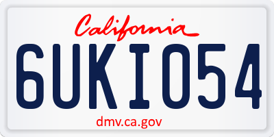 CA license plate 6UKI054