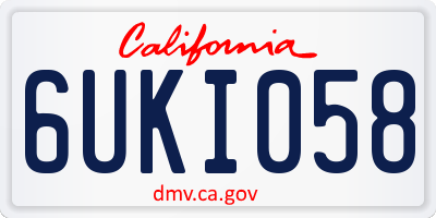 CA license plate 6UKI058