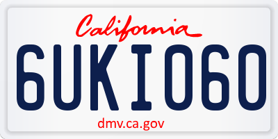 CA license plate 6UKI060