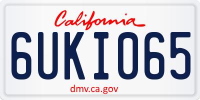 CA license plate 6UKI065