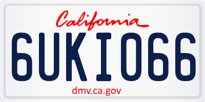 CA license plate 6UKI066
