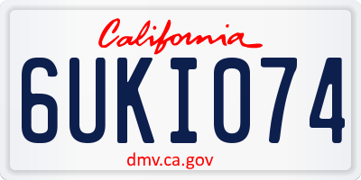 CA license plate 6UKI074