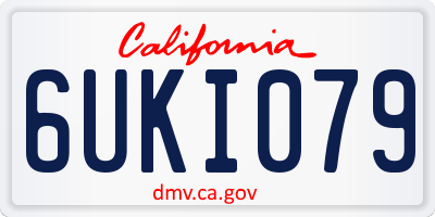 CA license plate 6UKI079