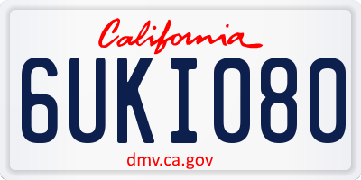 CA license plate 6UKI080