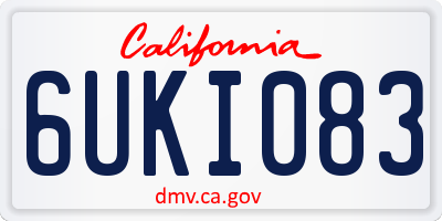 CA license plate 6UKI083