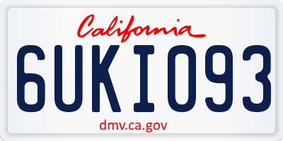 CA license plate 6UKI093