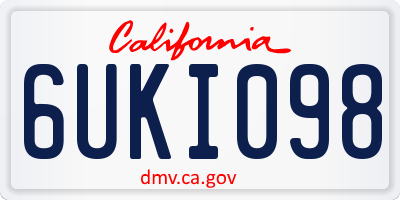 CA license plate 6UKI098