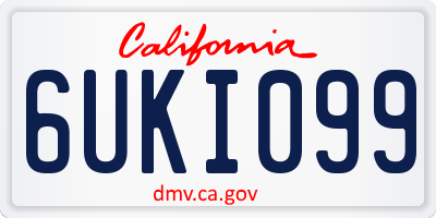 CA license plate 6UKI099
