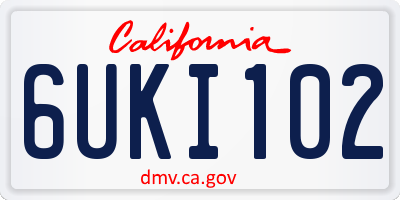 CA license plate 6UKI102