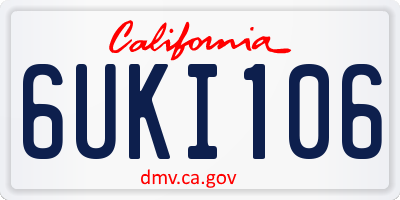 CA license plate 6UKI106