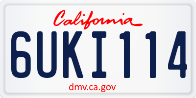 CA license plate 6UKI114