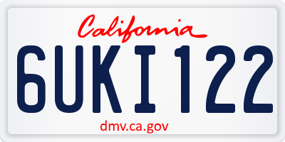 CA license plate 6UKI122