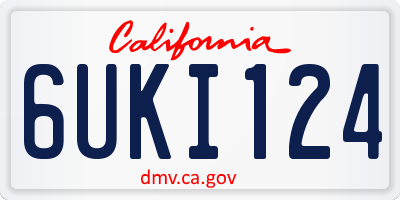 CA license plate 6UKI124