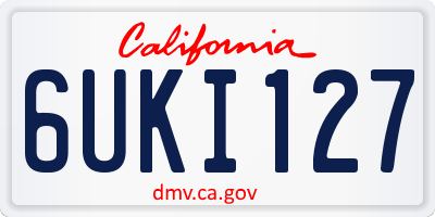 CA license plate 6UKI127