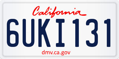 CA license plate 6UKI131