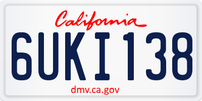 CA license plate 6UKI138