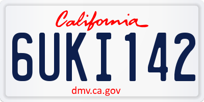 CA license plate 6UKI142