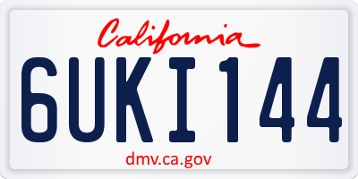 CA license plate 6UKI144