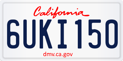 CA license plate 6UKI150