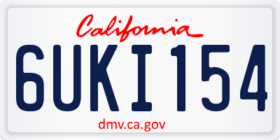 CA license plate 6UKI154
