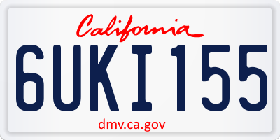 CA license plate 6UKI155