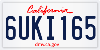 CA license plate 6UKI165